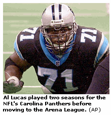 Photo: Al Lucas played two seasons for the NFL's Carolina Panthers before moving to the Arena League. (AP) 