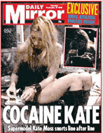 Photo Kate Moss snorting cocaine Daily Mirror