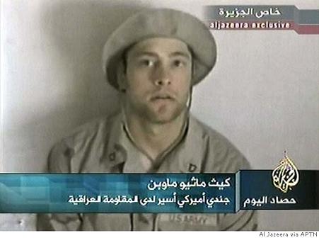 Kidnapped American soldier Pfc. Keith M. Maupin, of Batavia, Ohio is seen in this undated file image made from video broadcast by Arab television station Al-Jazeera on April 16, 2004. Al-Jazeera television said Tuesday, June 29, 2004, that Iraqi militants have killed Maupin, an American soldier they have held hostage since early April. Al Jazeera via APTN
