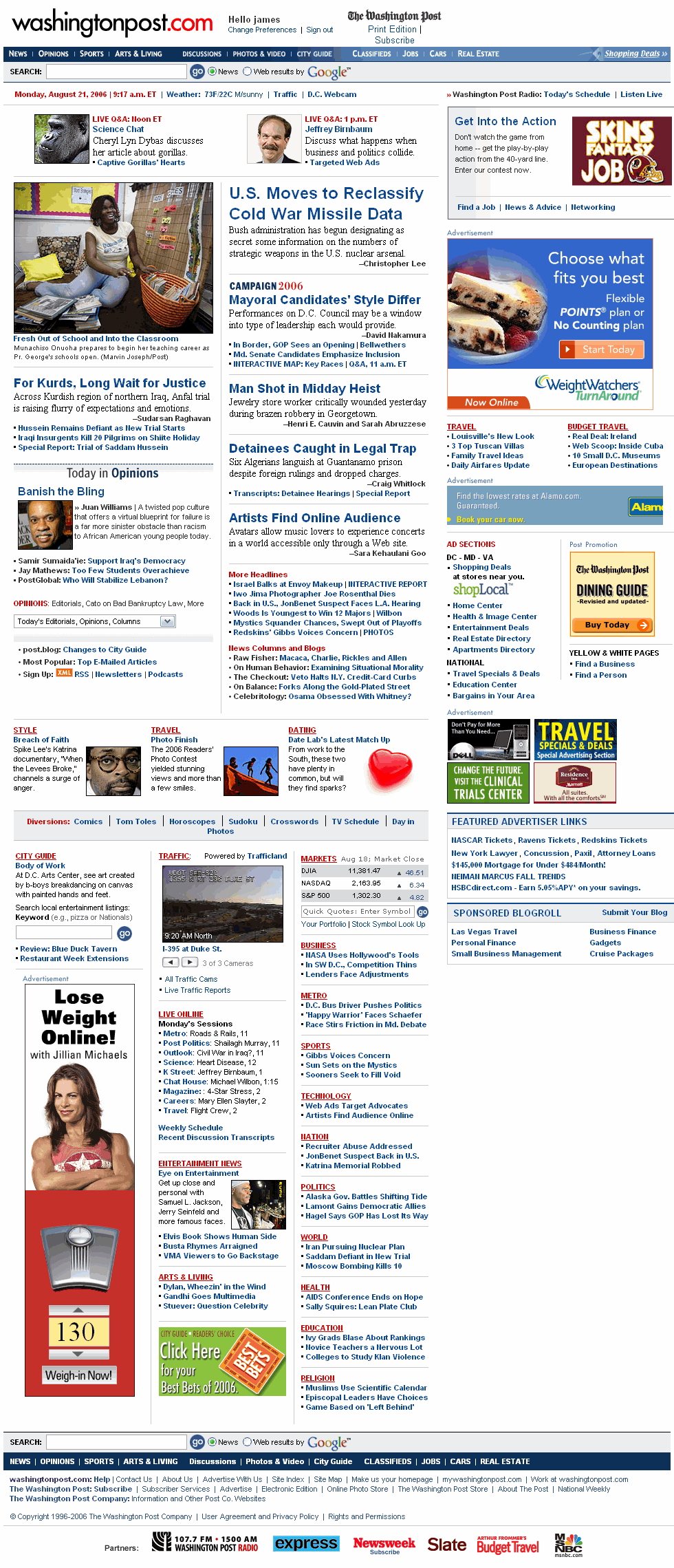 Washington Post Website screen capture