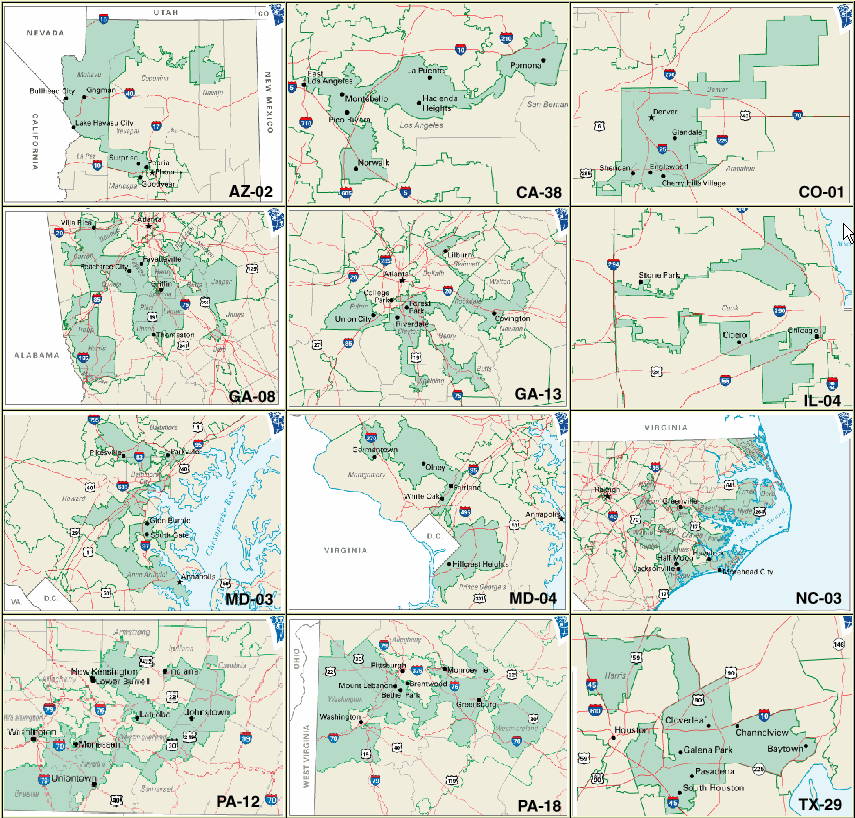 Most Gerrymandered Congressional Districts - Maps