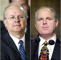 Karl Rove and Rush Limbaugh, Separated at Birth? Photos