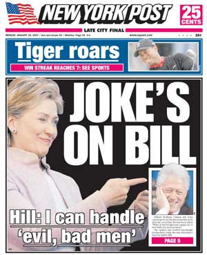 New York Post Hillary Joke Cover New York Post Hillary Joke Cover