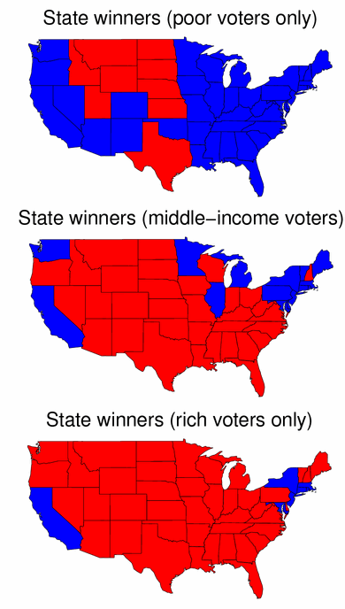 2004 Election Map Poor Rich Middle Class Only