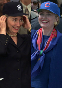 Hillary Clinton Baseball Caps Yankees Cubs