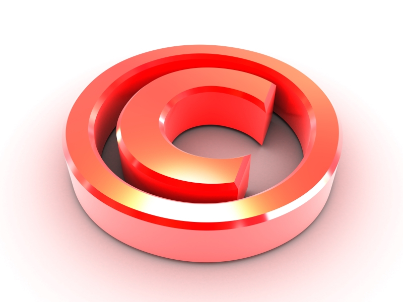 Copyright sign. 3d render.