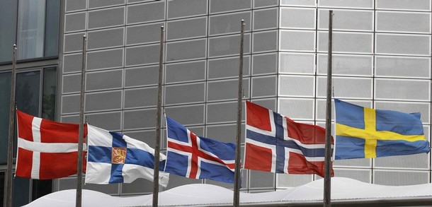 National flags are set at half mast at the Nordic embassies to Germany in Berlin National flags are set at half mast at the Nordic embassies to Germany in Berlin