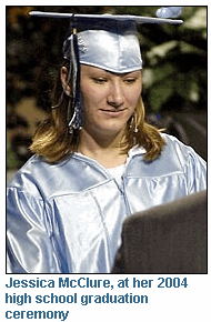 Photo Jessica McClure, at her 2004 high school graduation ceremony 