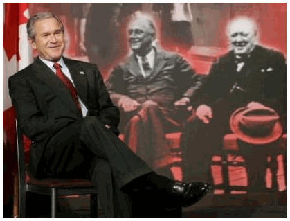 Photo: President Bush with Winston Churchill and Franklin Roosevelt via Drudge George W. Bush is TIME's 2004 Person of the Year.