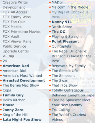 Photo: Fox program schedule 