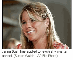Photo:  Jenna Bush has applied to teach at a charter school. (Susan Walsh - AP File Photo)