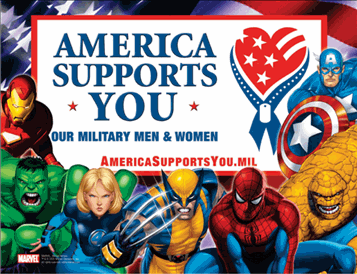 Photo: The New Avengers: The center spread voices support for the troops. 