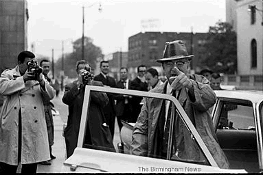 Photo: April 6, 1963: Birmingham Police Commissioner Eugene 'Bull' Connor points as marchers are arrested outside the federal courthouse on Fifth Avenue North. A series of marches and mass demonstrations over the next five weeks led to hundreds of arrests.