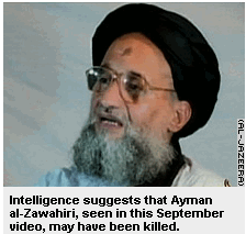 Photo Intelligence suggests that Ayman al-Zawahiri, seen in this September video, may have been killed.