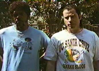 Travolta in UC Santa Cruz Banana Slugs T-Shirt Pulp Fiction Photo