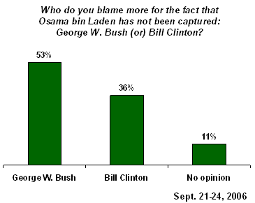 Gallup Poll:  Blame for Not Capturing Bin Laden