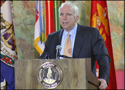 John McCain VMI Iraq War Speech Photo