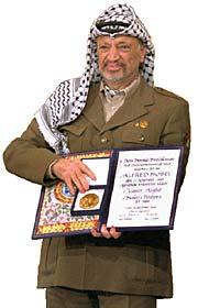 Yasir Arafat Nobel Prize Photo
