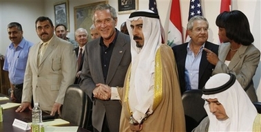 Sheik Abdul-Sattar Abu Risha with President Bush