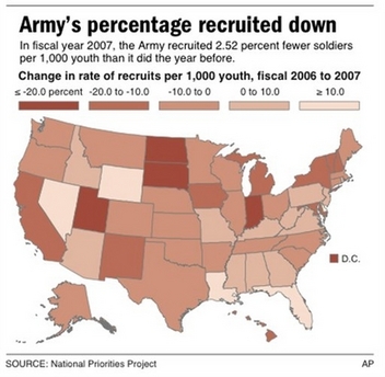 Army Recruiting Percentage Map