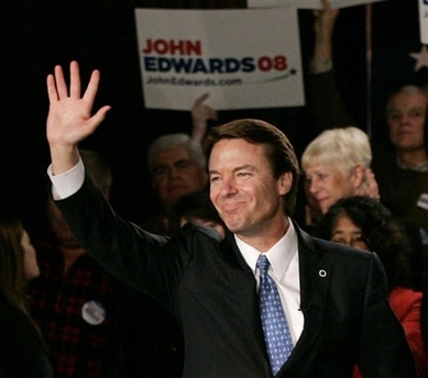 John Edwards Quitting Presidential Race Democratic presidential hopeful, former Sen. John Edwards, D-N.C., waves to supporters at a campaign rally Saturday, Jan. 26, 2008, in Columbia, S.C. Edwards came in third in the South Carolina Democratic primary. (AP Photo/Mary Ann Chastain)