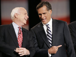 John McCain and Mitt Romney Battle for Michigan