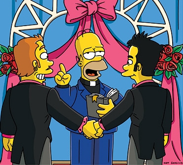 Homer Simpson performs gay marriage New York Judge Recognizes Gay Marriages From Canada