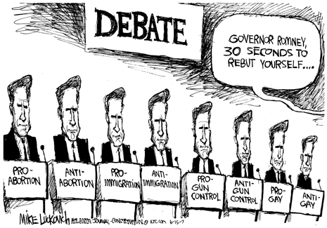 Mitt Romney Debates Himself Cartoon