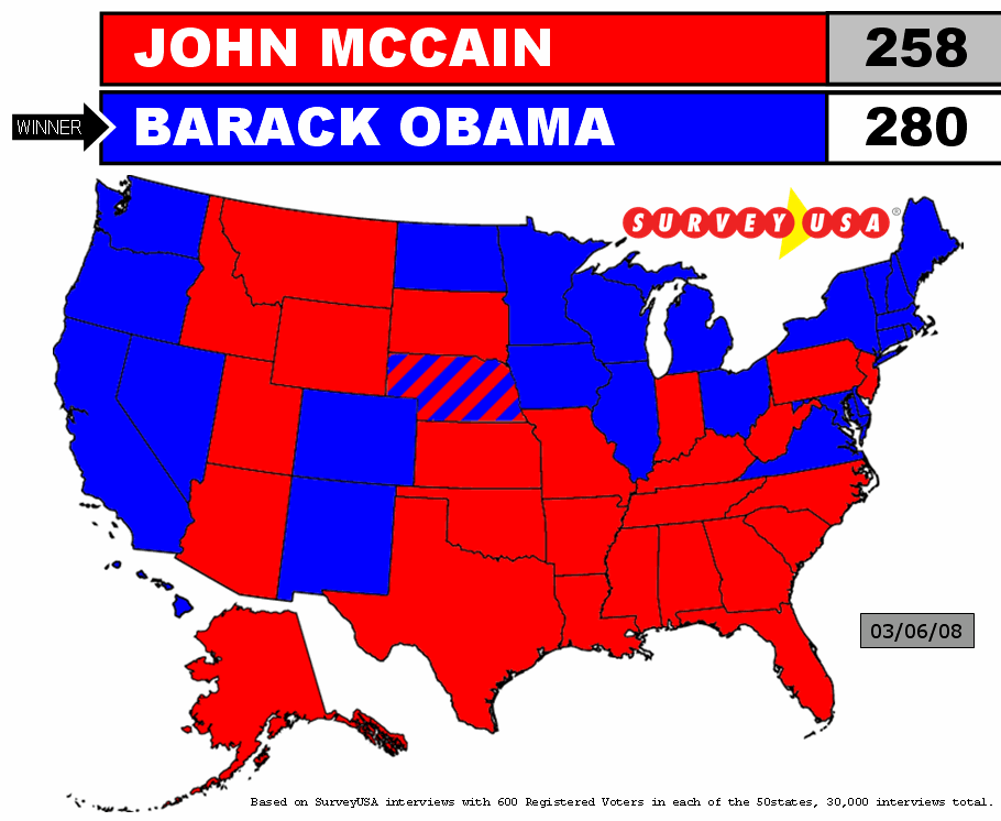 2008 Electoral Vote Maps - Obama McCain