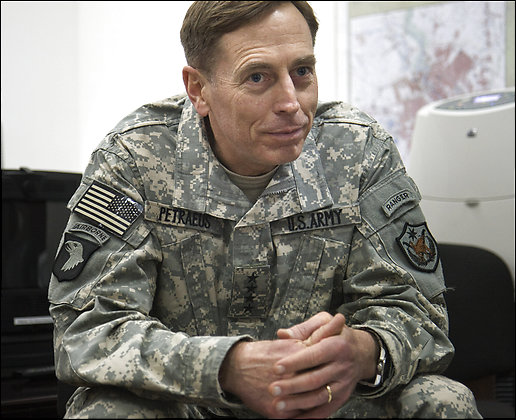 Petraeus: Iraqi Leaders Not Making 'Sufficient Progress General David Patraeus is interviewed by Washington Post correspondents in his Baghdad office of the US Embassy. camera works		Photo Credit: Andrea Bruce - The Washington Post Photo