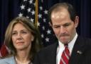 Elliot Spitzer Resigns in Prostitution Ring Scandal New York Governor Eliot Spitzer addresses the media with his wife Silda Wall Spitzer at his office in New York, March 10, 2008. Spitzer apologized to his family for a 'private matter' on Monday but made no reference to a New York Times report that he may have been linked to a prostitution ring. 'I failed to live up to the standards I set up to myself. Now I stand to regain the trust of my family,' Spitzer told a packed room of reporters in New York City. He said nothing about possibly resigning.REUTERS/Shannon Stapleton (UNITED STATES)