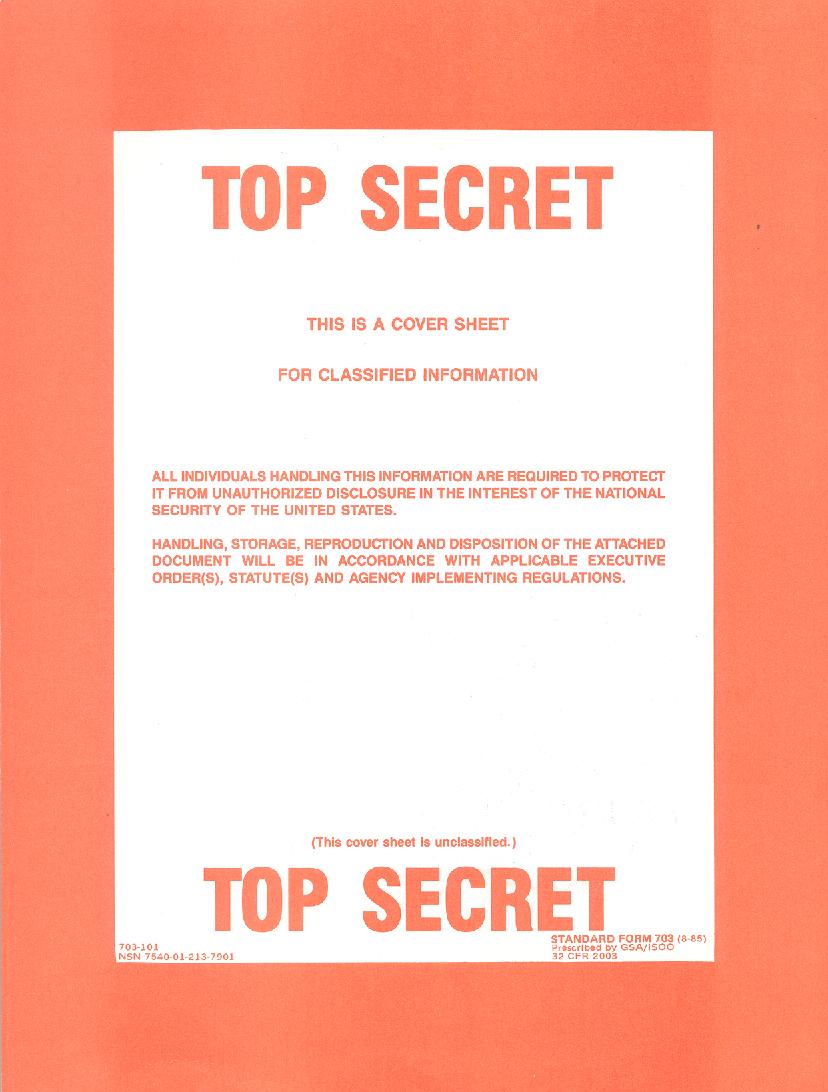 TOP SECRET cover sheet