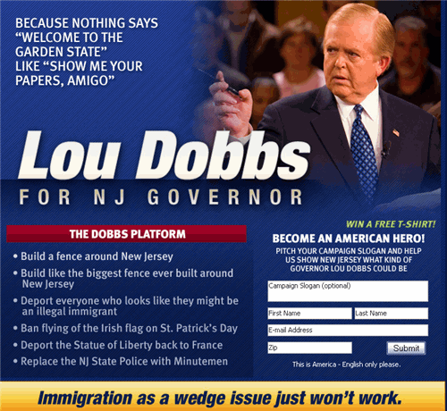 Lou Dobbs for Governor - Show Me Your Papers Amigo!