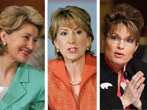 McCain VP Female Candidates From left to right, Texas Sen. Kay Bailey Hutchison, former HP CEO Carly Fiorina, and Alaska Gov. Sarah Palin. Photo: Composite image by Politico.com