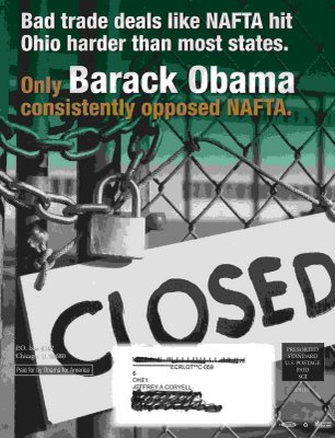 Only Barack Obama Consistently Opposed NAFTA Flyer