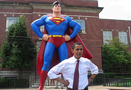 Barack Obama Superman Pose