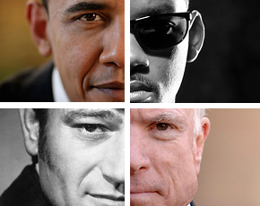 Obama as Will Smith, McCain and John Wayne