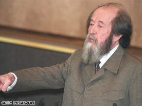 Alexander Solzhenitsyn addresses parliament in 1994, the year he returned to Russia after two decades in exile. 