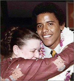 Barack Obama with his grandmother Madelyn Dunham at his high school graduation in 1979. (Photo: Obama for America, via Associated Press)