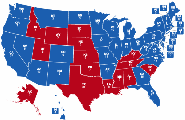 Electoral Map of Barack Obama Rout