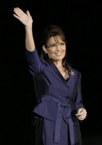 In this Nov. 4, 2008 file photo, Gov. Sarah Palin, R-Alaska, acknowledges the crowd during an election night rally in Phoenix. Oprah wants her, and so do Letterman and Leno. Fresh from her political defeat, Sarah Palin is juggling offers to write books, appear in films and sit on dozens of interview couches at a rate astonishing for any first-term governor, let alone a Hollywood star. (AP Photo/Elise Amendola, File)