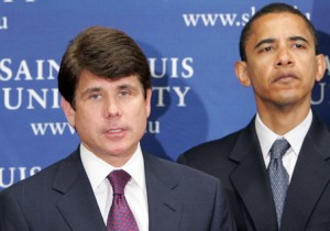 In this June 20, 2005, photo, Gov. Rod Blagojevich, D-Ill., speaks as Sen. Barack Obama, D-Ill., listens during a news conference in St. Louis. Federal authorities arrested Blagojevich Tuesday Dec. 9, 2008, on charges that he brazenly conspired to sell or trade the U.S. Senate seat left vacant by President-elect Barack Obama to the highest bidder. 