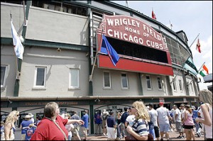 Illinois Gov. Rod Blagojevich is cited as saying Tribune Co. would be denied state aid in selling Wrigley Field unless certain Chicago Tribune editorial page editors were dismissed. (By Nam Y. Huh -- Associated Press)