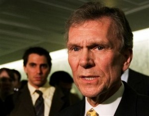 In this Feb. 2, 2009 file photo, former Senate Majority Leader Tom Daschle speaks on Capitol Hill in Washington. Daschle has withdrawn his nomination to be secretary of Health and Human Services (AP Photo/Manuel Balce Ceneta, File)