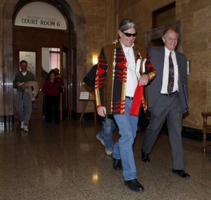 University of Colorado professor Ward L. Churchill, left, with attorney David Lane after the verdict. (David Zalubowski, Associated Press) April 2, 2009