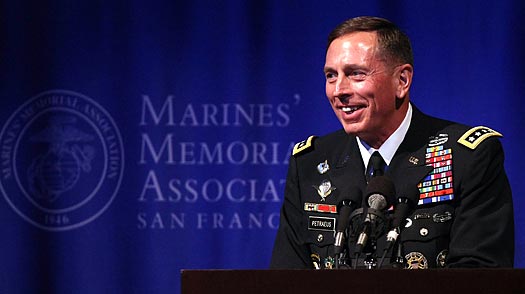 Gen. David Petraeus, commander of U.S. Central Command, lectures in San Francisco. Justin Sullivan / Getty