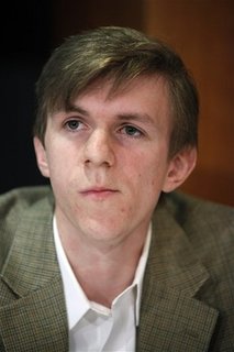 In a Wednesday, Oct. 21, 2009 file photo, activist James O'Keefe attends a news conference at the National Press Club in Washington. O'Keefe was among four people arrested Monday, Jan. 25, 2010 and accused of trying to interfere with phones at U.S. Sen. Mary Landrieu's New Orleans office. O'Keefe was the brains behind a series of undercover videos which have caused major problems for ACORN — the Association of Community Organizers for Reform Now. (AP Photo/Haraz N. Ghanbari, File)