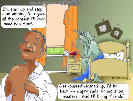 Obama Rapes Liberty Cartoon Darleen Click