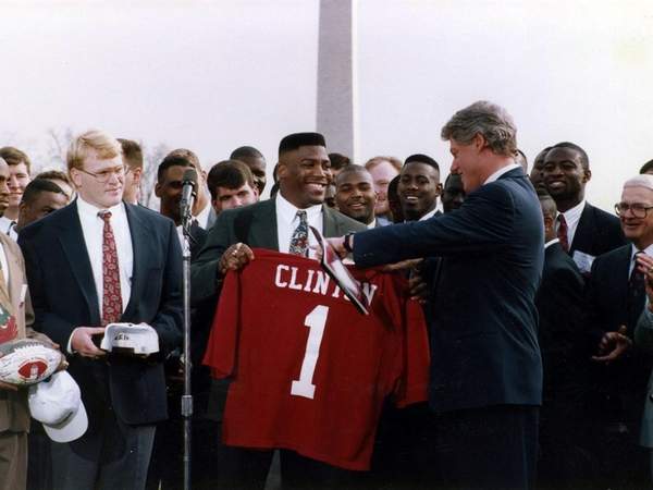 Crimson Tide Football Visits Bill Clinton 1993