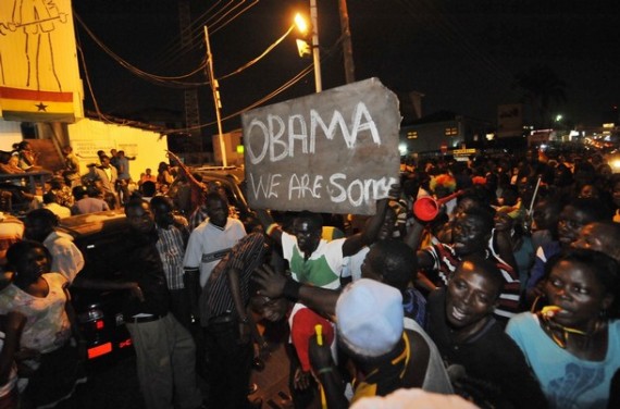 OBAMA WE ARE SORRY Sign Ghana Supporter